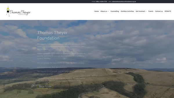 Screenshot of the The Thomas Theyer Foundation website