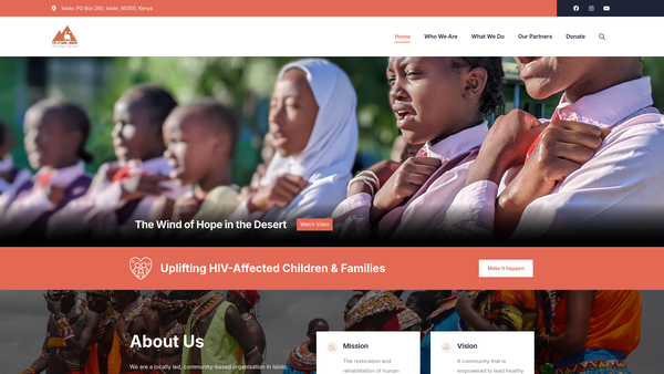 Screenshot of the Pepo La Tumaini website