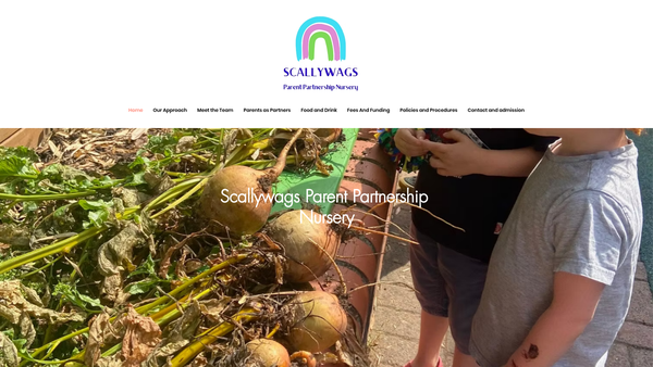 Screenshot of the Scallywags Parent Partnership Nursery website