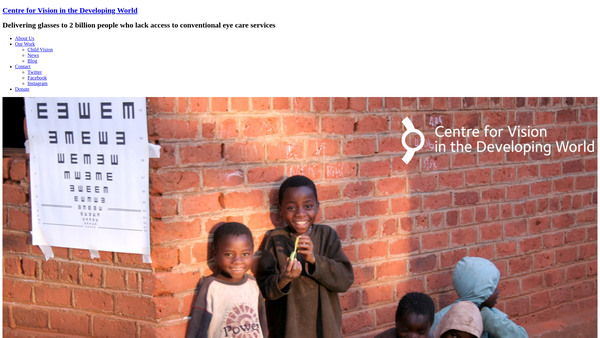 Screenshot of the The Centre For Vision In The Developing World Charitable Foundation website