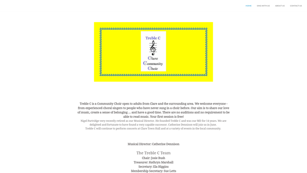 Screenshot of the Treble C Choir website