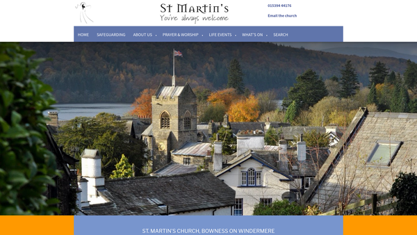 Screenshot of the The Parochial Church Council Of The Ecclesiastical Parish Of St Martin, Windermere website