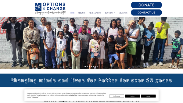 Screenshot of the Options 4 Change website