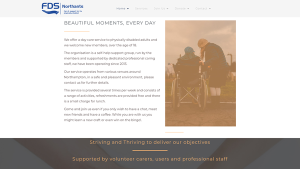 Screenshot of the Favell Day Services website