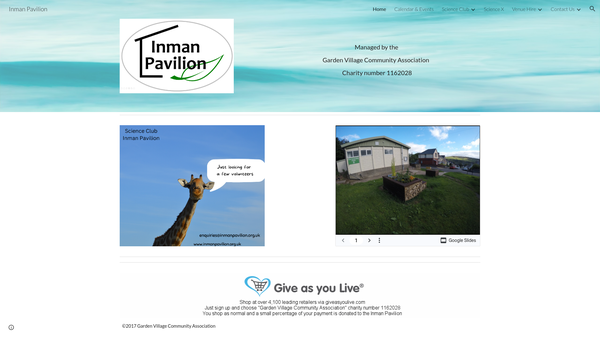 Screenshot of the Garden Village Community Association website