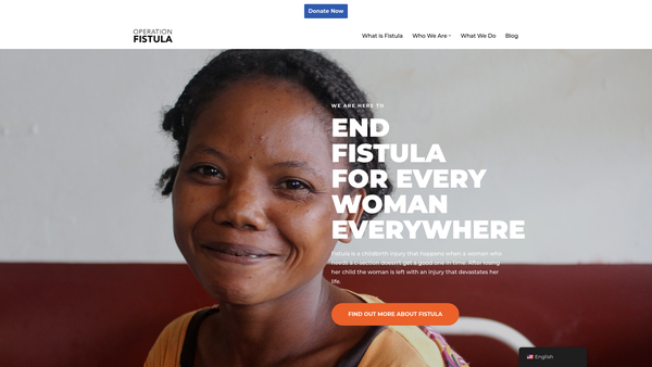 Screenshot of the Operation Fistula (UK) website