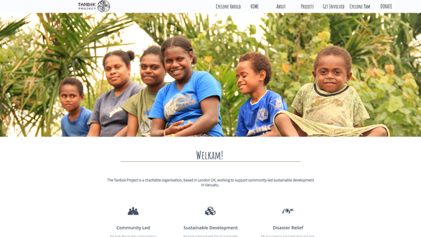 Screenshot of the The Tanbok Project website