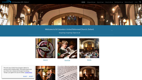 Screenshot of the St Columba's Oxford United Reformed Charity website