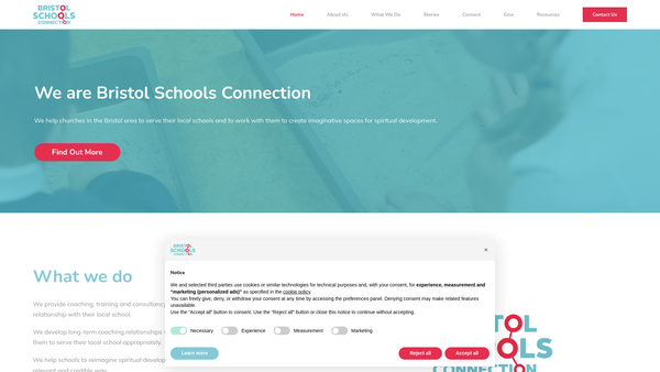 Screenshot of the Bristol Schools Connection website