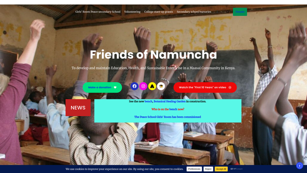 Screenshot of the Friends Of Namuncha website