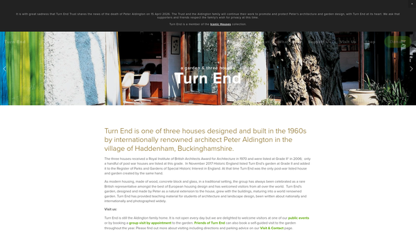 Screenshot of the Turn End Trust website