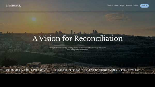 Screenshot of the Musalaha UK website