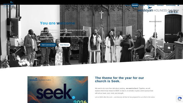 Screenshot of the Wesleyan Holiness Church - British Isles District website