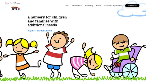 Screenshot of the Selby District Peter Pan Nursery website