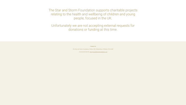 Screenshot of the The Star And Storm Foundation website