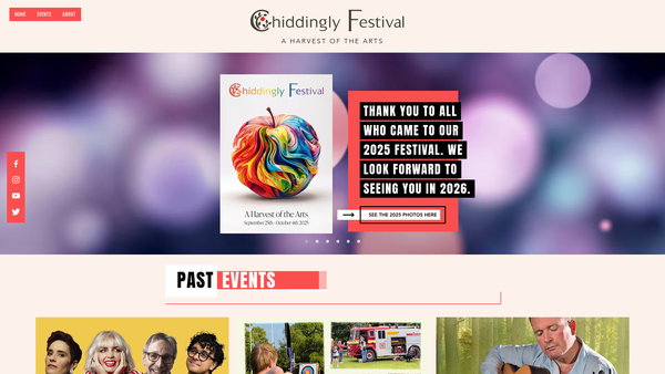 Screenshot of the Chiddingly Festival website