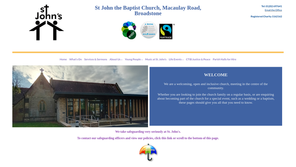 Screenshot of the The Parochial Church Council Of The Ecclesiastical Parish Of Broadstone, Poole website
