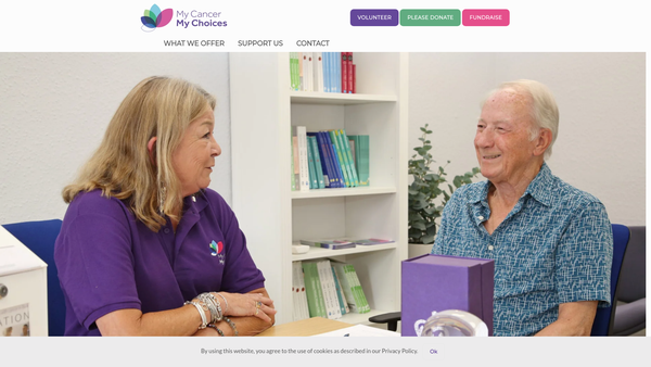 Screenshot of the My Cancer My Choices website
