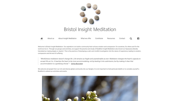 Screenshot of the Bristol Insight Meditation website