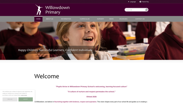 Screenshot of the Friends of Willowdown Primary & Nursery School website