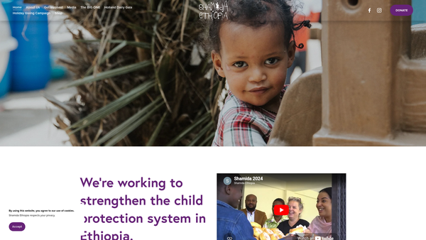 Screenshot of the Shamida Ethiopia website