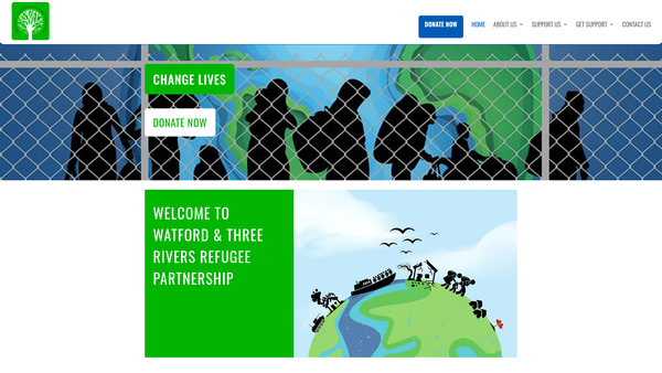 Screenshot of the Watford And Three Rivers Refugee Partnership website