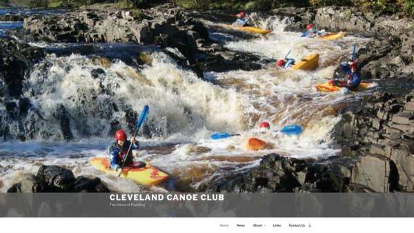 Screenshot of the Cleveland Canoe Club website