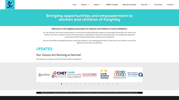 Screenshot of the Keighley Association For Women And Children's Centre website