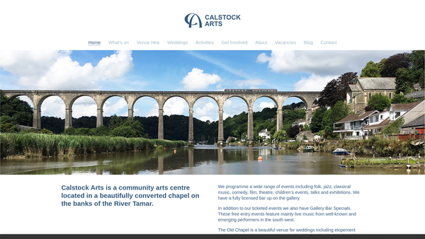 Screenshot of the Calstock Arts website