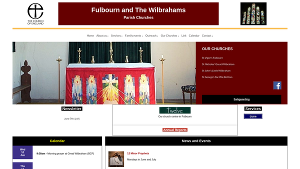 Screenshot of the The Parochial Church Council Of The Ecclesiastical Parish Of St Vigor With All Saints, Fulbourn website