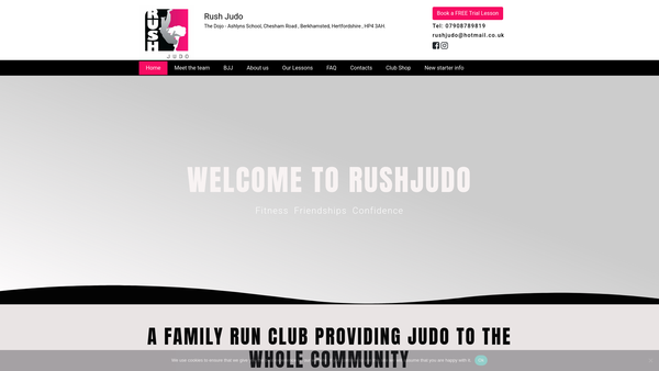 Screenshot of the Rush Judo CIO website