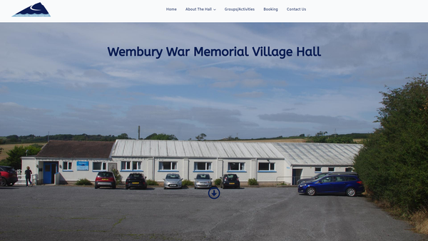 Screenshot of the Wembury War Memorial Village Hall CIO website