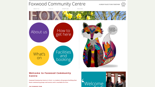Screenshot of the Foxwood Community Centre website