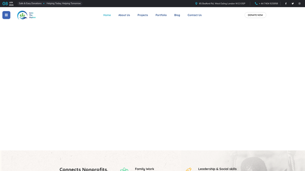 Screenshot of the Love The Orphan website