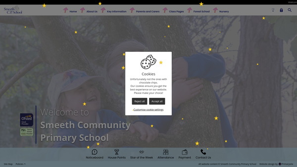 Screenshot of the Smeeth Cp School Parents & Friends Society website