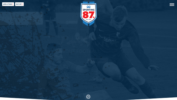 Screenshot of the Sporting 87 Football Club website