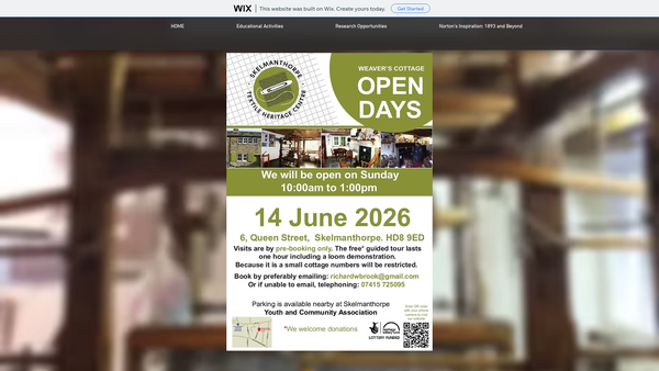 Screenshot of the Friends Of Skelmanthorpe Textile Heritage Centre website