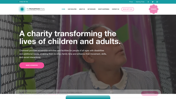 Screenshot of the The Chamwell Centre Charity website