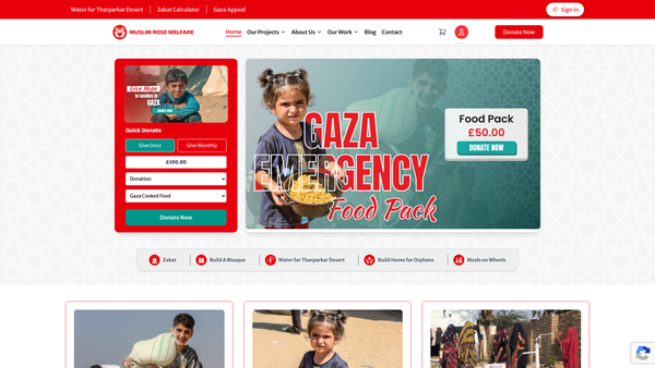 Screenshot of the Muslim Rose Welfare Limited website