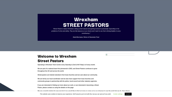 Screenshot of the Wrexham Street Pastors website