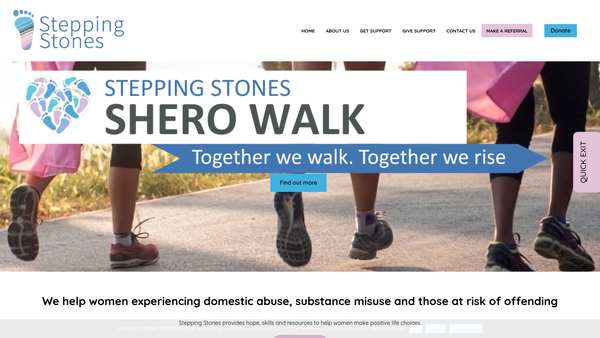 Screenshot of the Stepping Stones (Luton) website