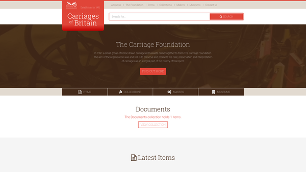 Screenshot of the The Carriage Foundation website