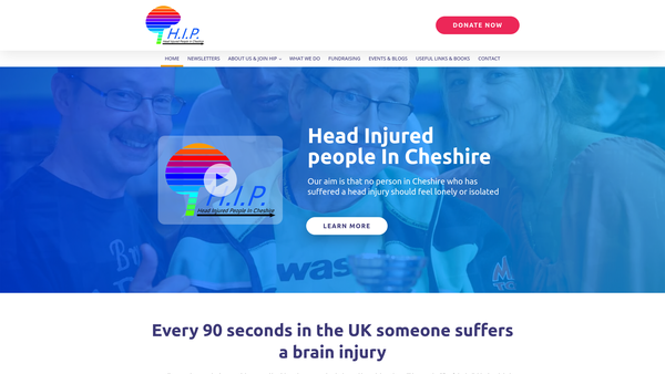 Screenshot of the Head Injured People In Cheshire website