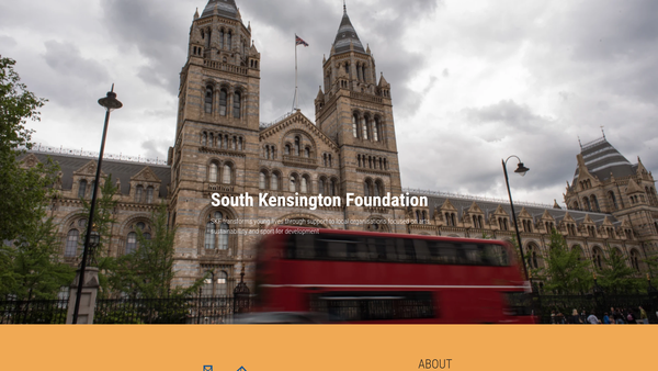 Screenshot of the South Kensington Foundation website