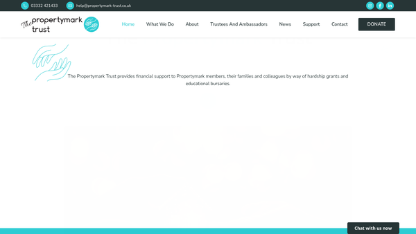Screenshot of the The Propertymark Trust Ltd website