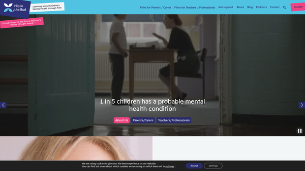 Screenshot of the Nip In The Bud website