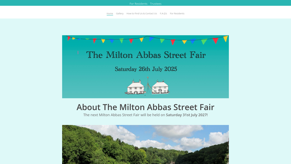 Screenshot of the Milton Abbas Street Fair Trust website