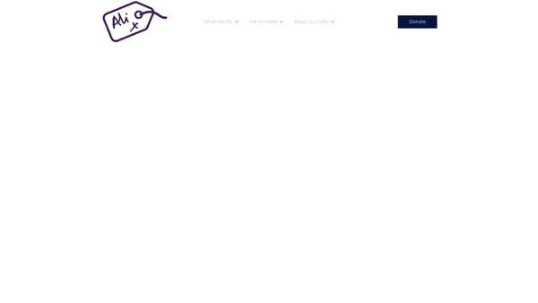 Screenshot of the Ali's Gift website