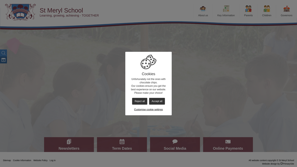 Screenshot of the St Meryl PTA website