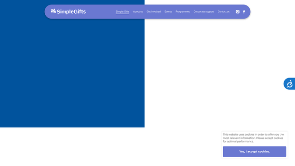 Screenshot of the Simplegifts: Unitarian Centre For Social Action website